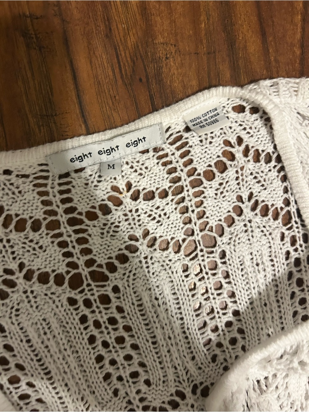 Cream Open-Knit Long Cardigan Cottagecore Fairy Whimsical Cover-up Summer - Picture 6 of 6